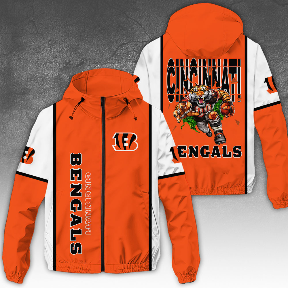 NGHIAVT3911 Cincinnati Bengals NFL Windbreaker Jacket