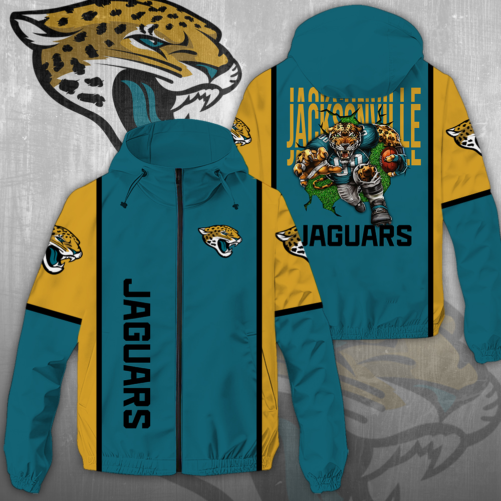 NGHIAVT3916 Jacksonville Jaguars NFL Windbreaker Jacket