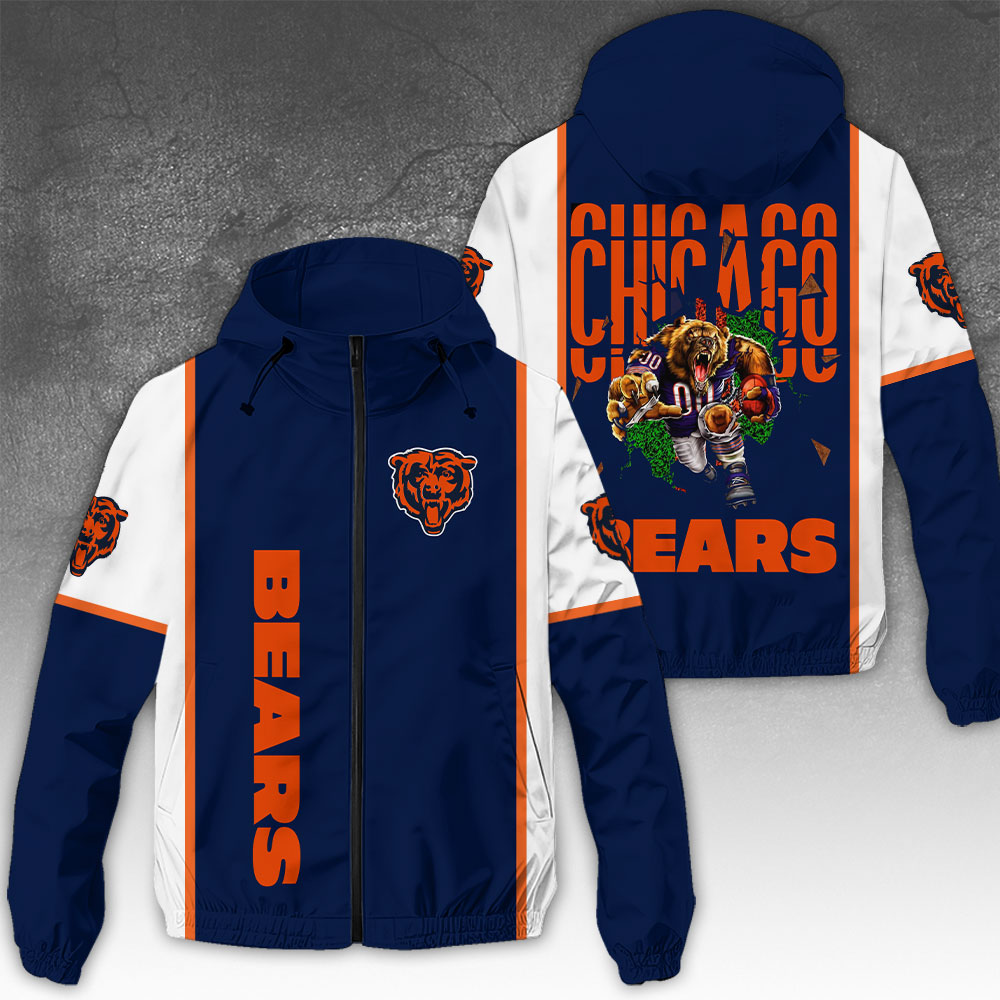 NGHIAVT3926 Chicago Bears NFL Windbreaker Jacket