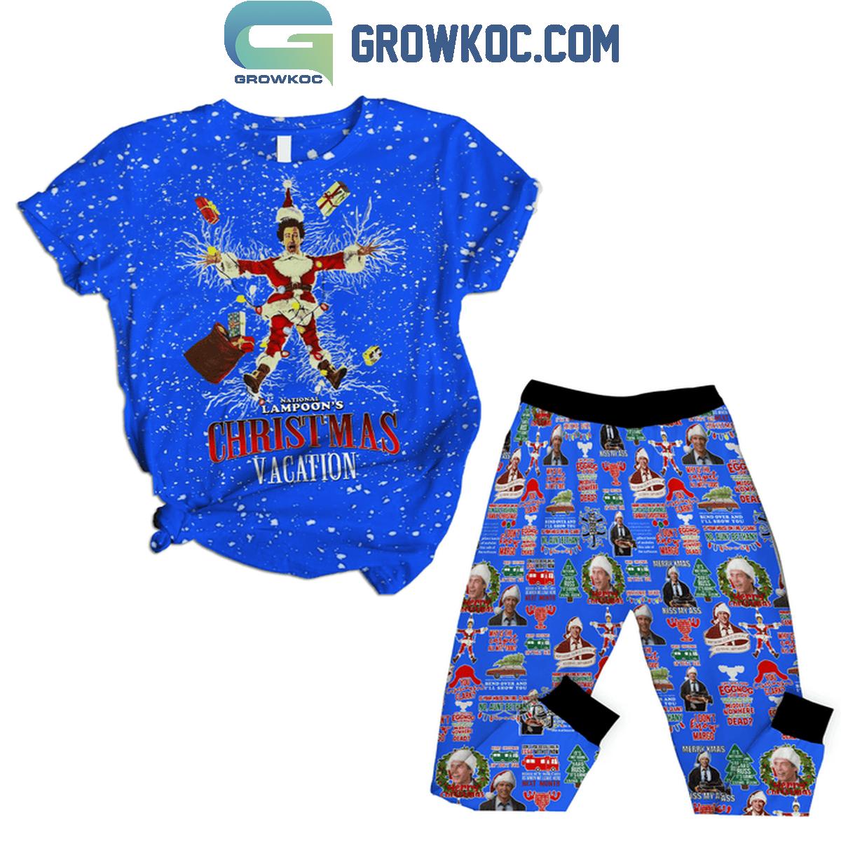 National Lampoons Christmas Vacation Merry Christmas Black Fleece Pajamas Set 1 y8TFf