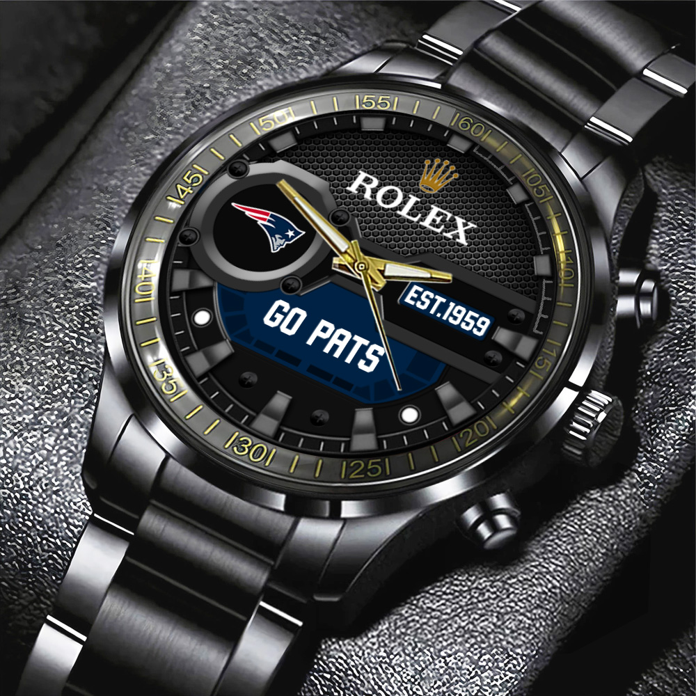 New England Patriots Rolex Black Stainless Steel Watch MAITM13216TD
