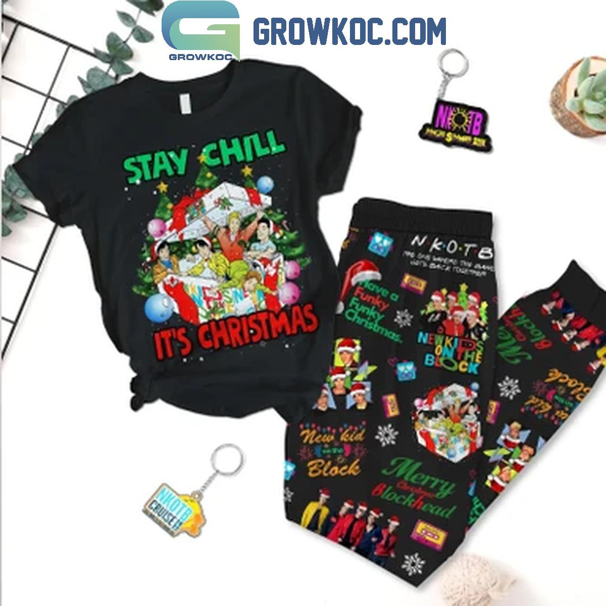 New Kids On The Block Stay Chill In 2024 Christmas Fleece Pajamas Set 1 pdR5Q