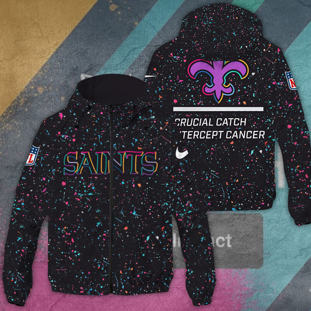 New Orleans Saints Windbreaker Jacket TANTN15784 mockup