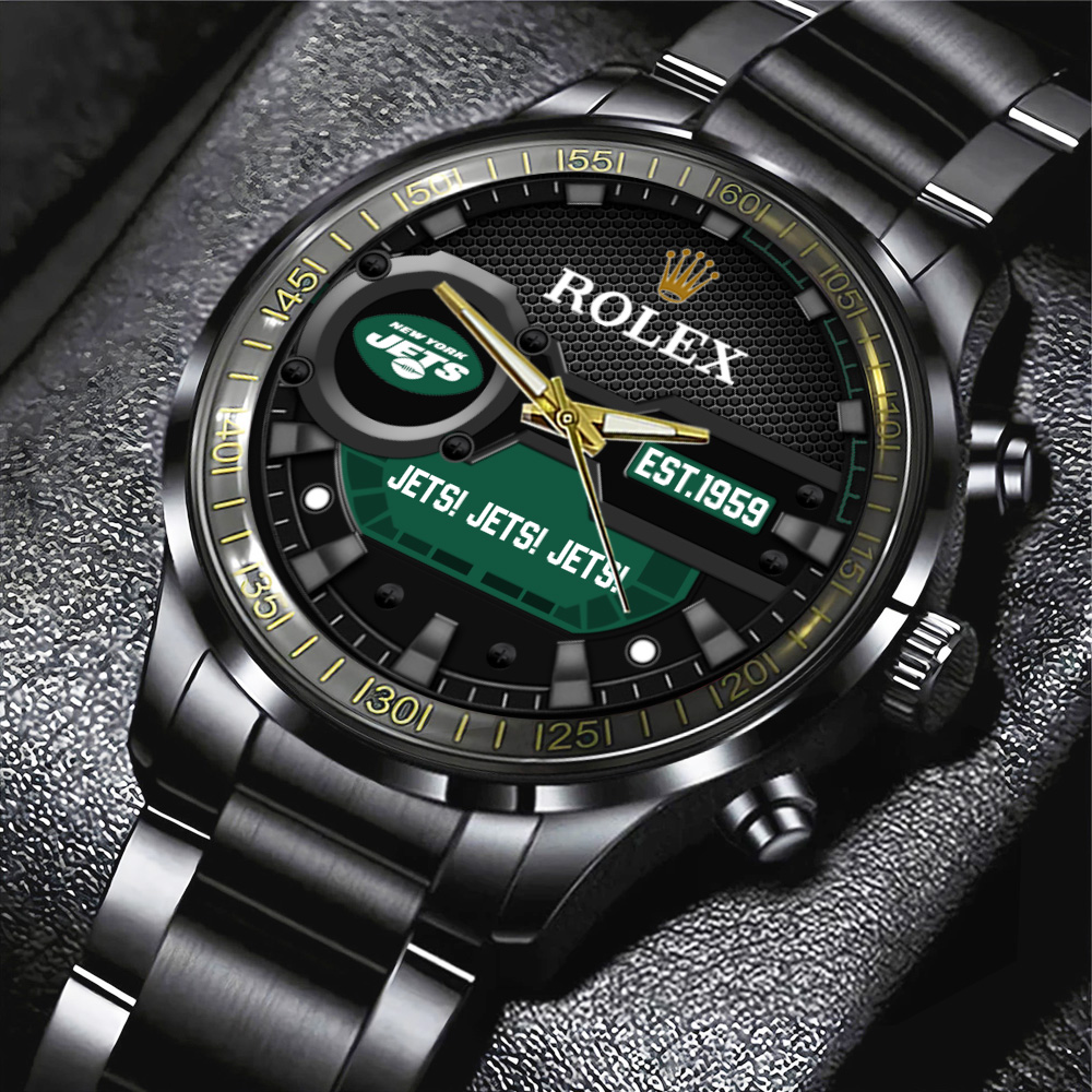 New York Jets Rolex Black Stainless Steel Watch MAITM13219H