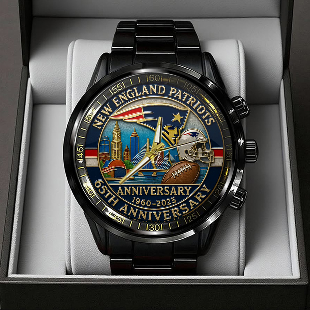 New England Patriots Black Stainless Steel Watch TANTN15904 mk1