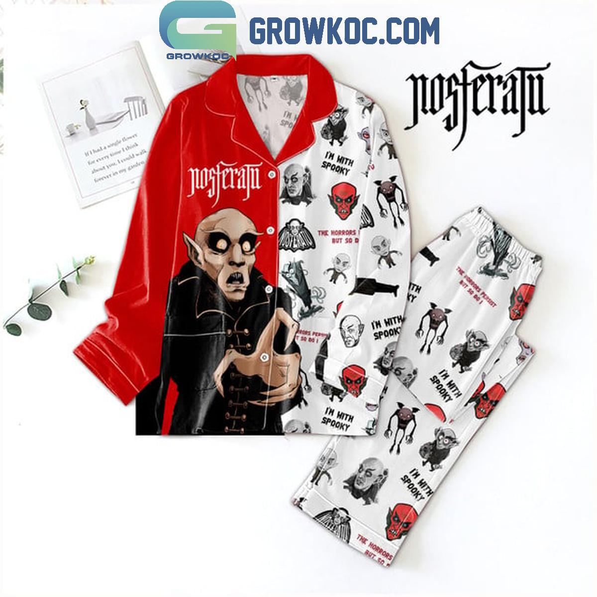 Nosferatu Im With Spooky 2025 Polyester Pajamas Set 1 6trmG