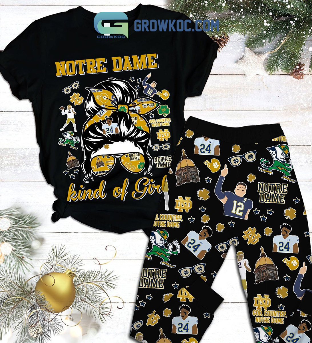 Notre Dame Fighting Irish Kind Of Girl Fleece Pajamas Set2B1 aQSeb Notre Dame Fighting Irish Kind Of Girl Fleece Pajamas Set2B1 aQSeb