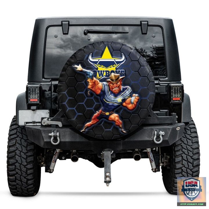OJKFle9J BDT270522 63xxxNorth Queensland Cowboys NRL Mascot Spare Tire Cover