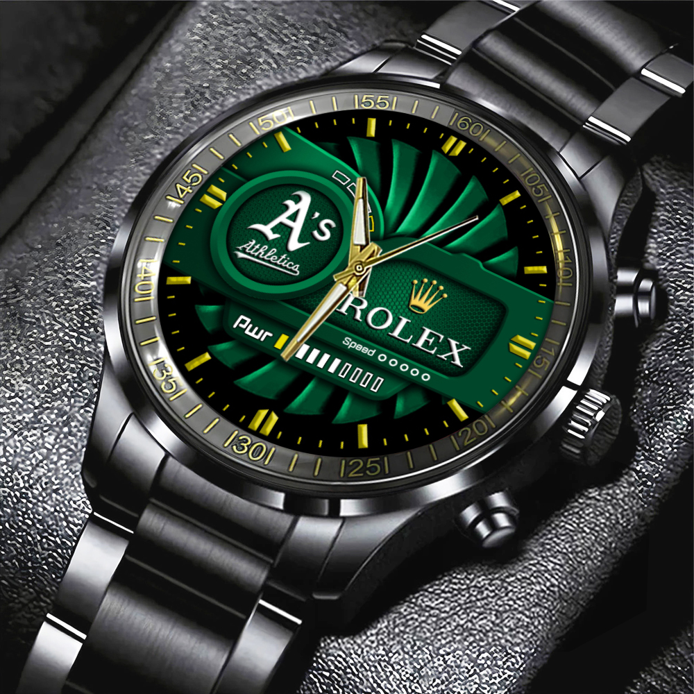 Oakland Athletics Black Stainless Steel Watch MAITM13442