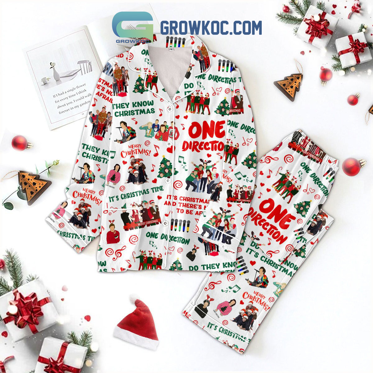 One Direction They Know Christmas Happy Holiday Polyester Pajamas Set2B1 mkGM5
