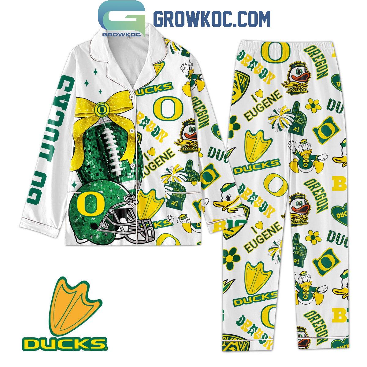 Oregon Ducks Go Ducks Eugene The Duck Polyester Pajamas Set 1 uRFzc