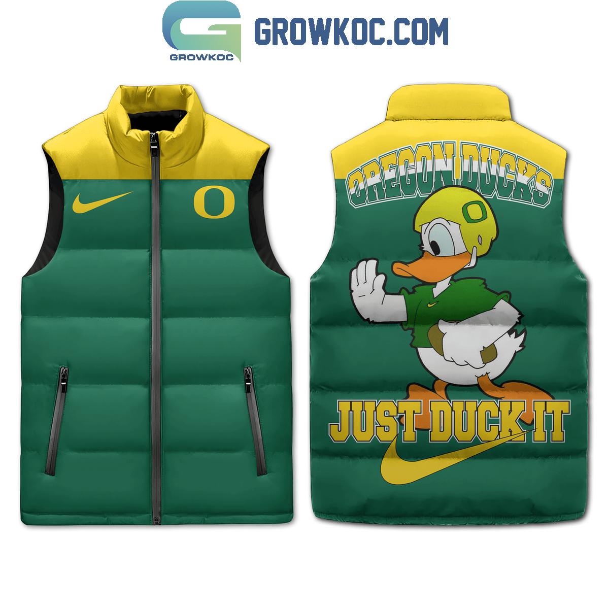 Oregon Ducks Just Duck It Sleeveless Puffer Jacket 1 ILxLy