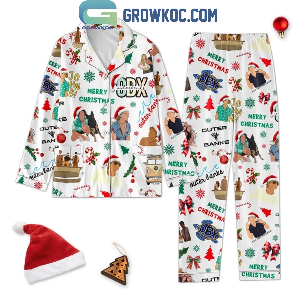 Outer Bank Merry Christmas OBXmas Ho Ho Ho Polyester Pajamas Set 1 WI0yq