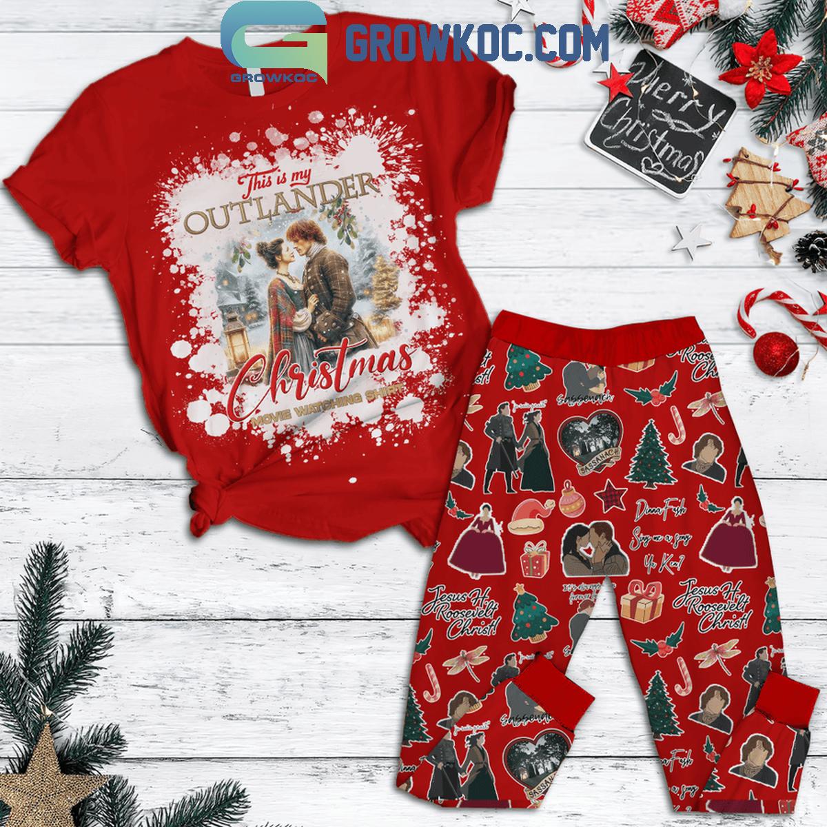 Outlander This Is My Christmas Movie Watching Shirt Fleece Pajamas Set 1 bWmz0