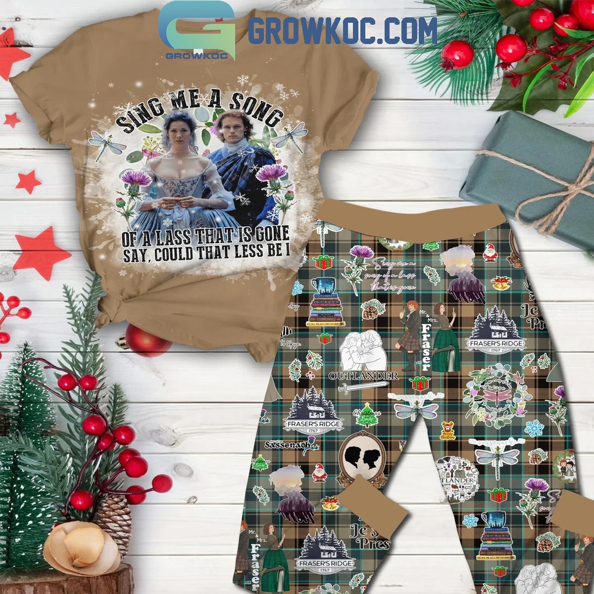 Outlanders Merry Christmas 2024 Sing Me A Song Fleece Pajamas Set 1 5xG4x