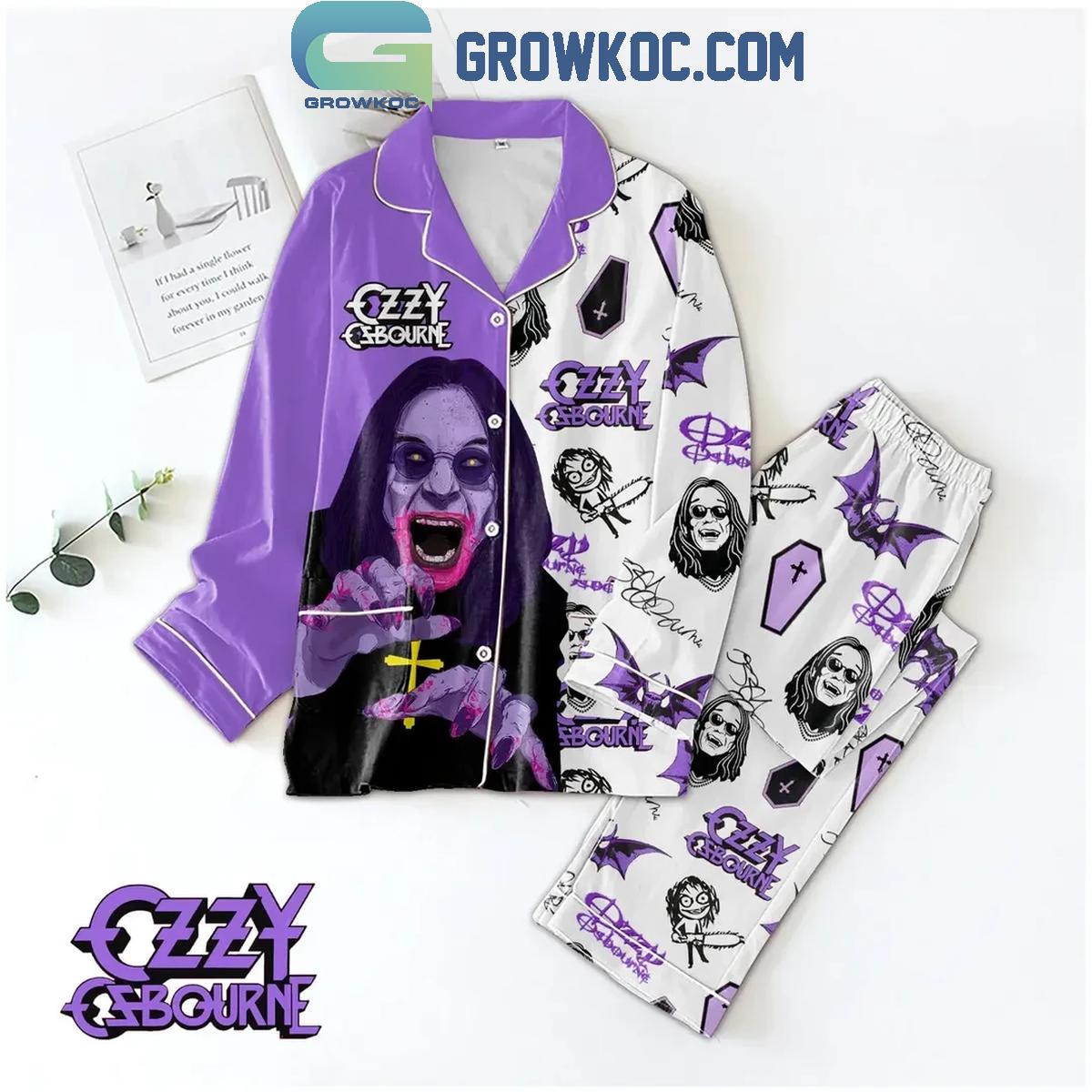 Ozzy Osbourne Madman Celebrating Christmas Polyester Pajamas Set 1 Z787p