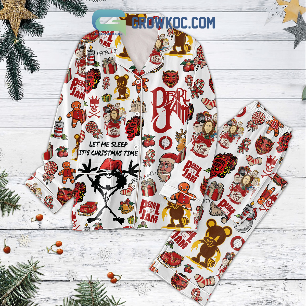 Pearl Jam Let Me Sleep Its Christmas Time Pajamas Set2B1 c1un4
