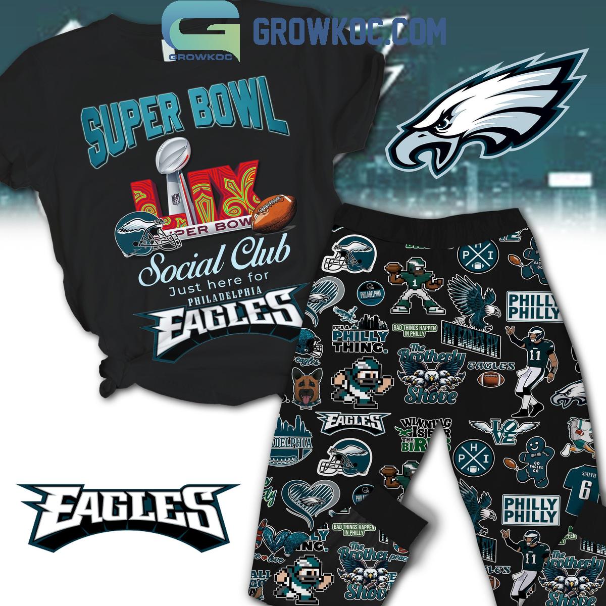 Philadelphia Eagles Super Bowl LIX Champions Fleece Pajamas Set 1 2zCFU