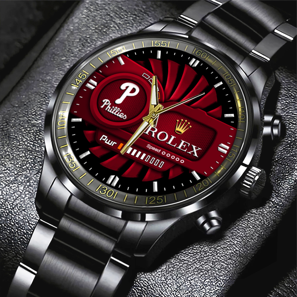 Philadelphia Phillies Black Stainless Steel Watch MAITM13443