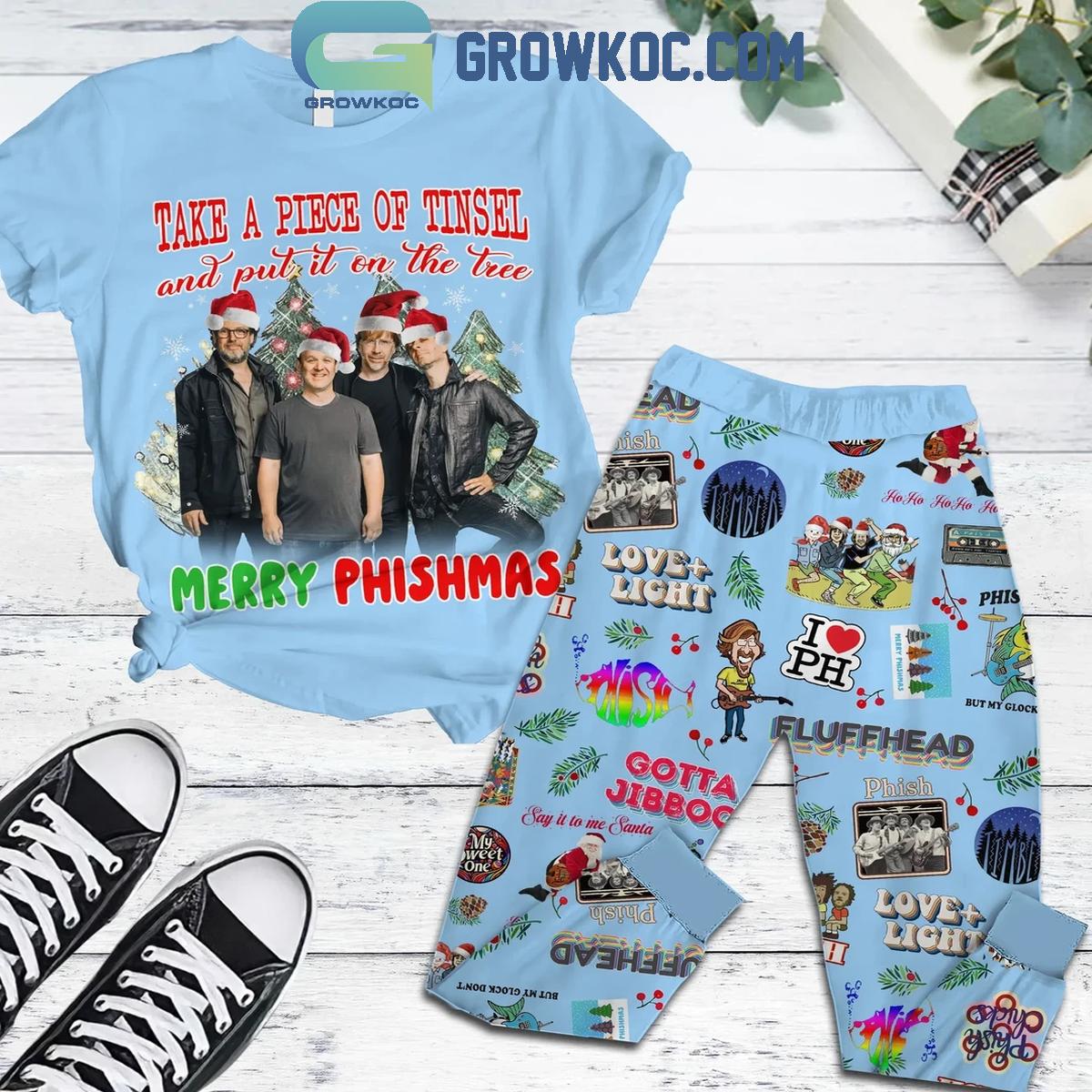 Phish Merry Phishmas Put It On Christmas Tree Fleece Pajamas Set 1 XlO0c