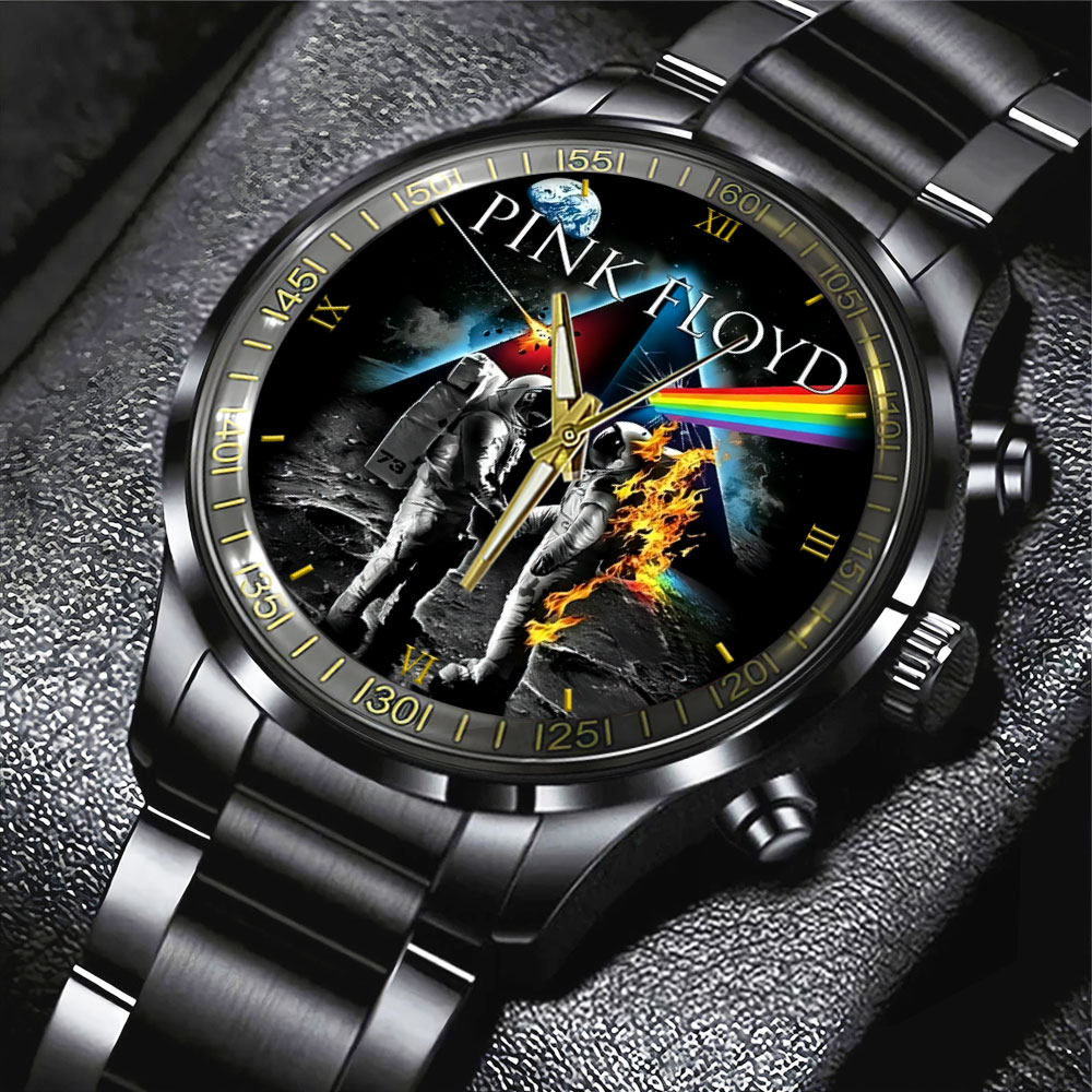 Pink Floyd Black Stainless Steel Watch E28093 HOATT7489