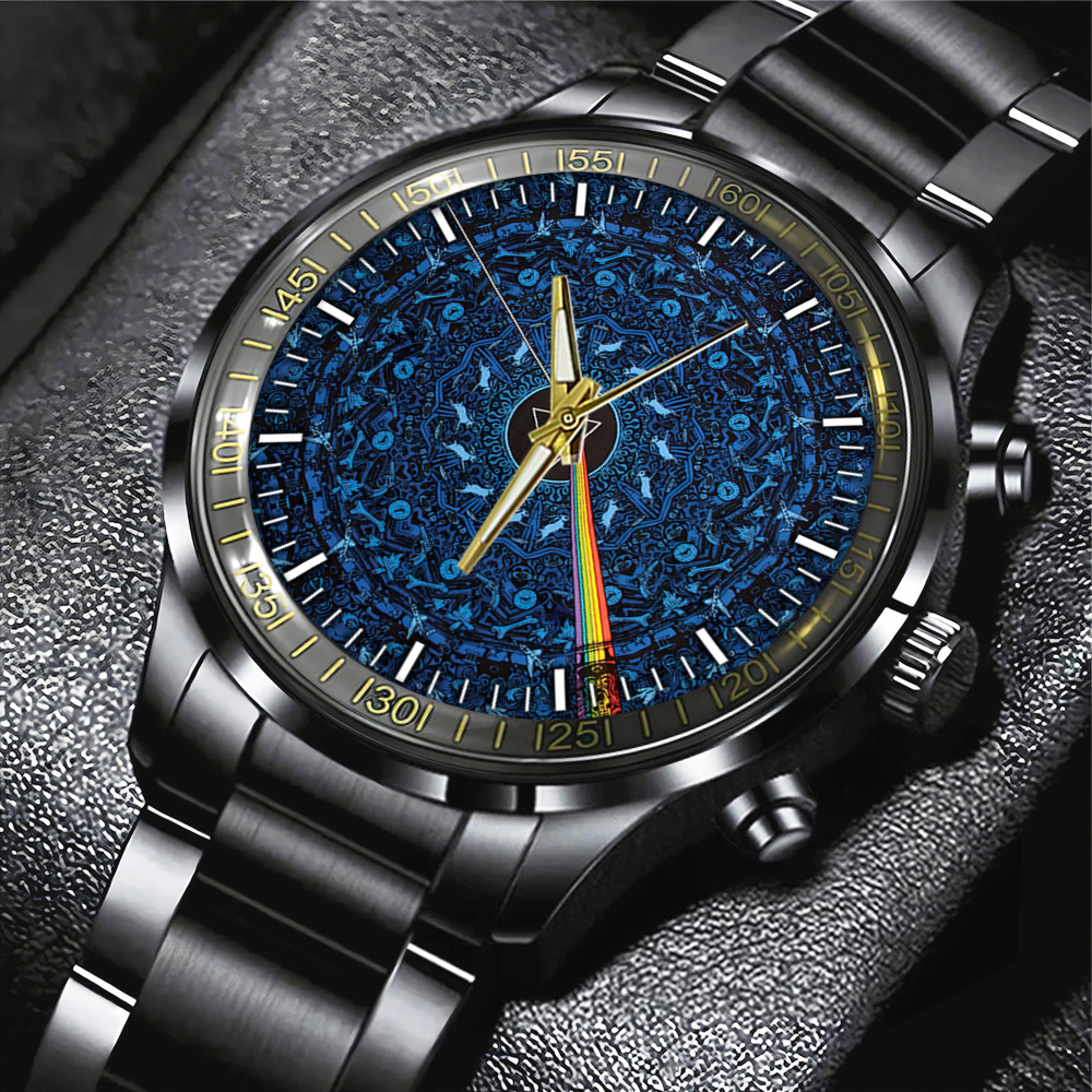 Pink Floyd Black Stainless Steel Watch HUANNM5495 Linh
