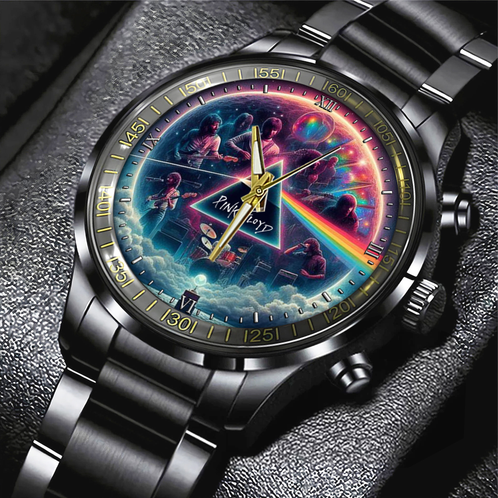 Pink Floyd Black Stainless Steel Watch GNE237 1