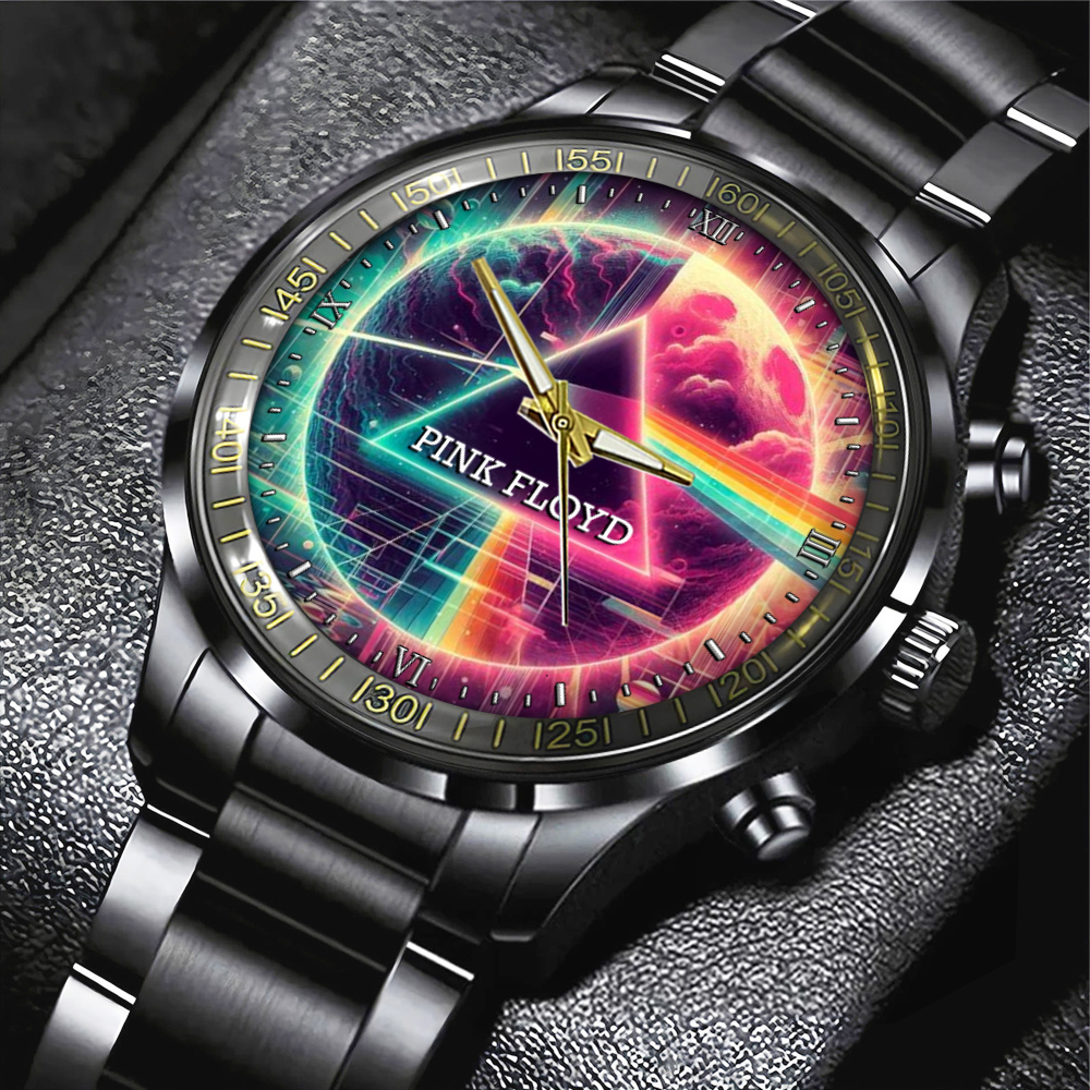 Pink Floyd Black Stainless Steel Watch GNE403 1