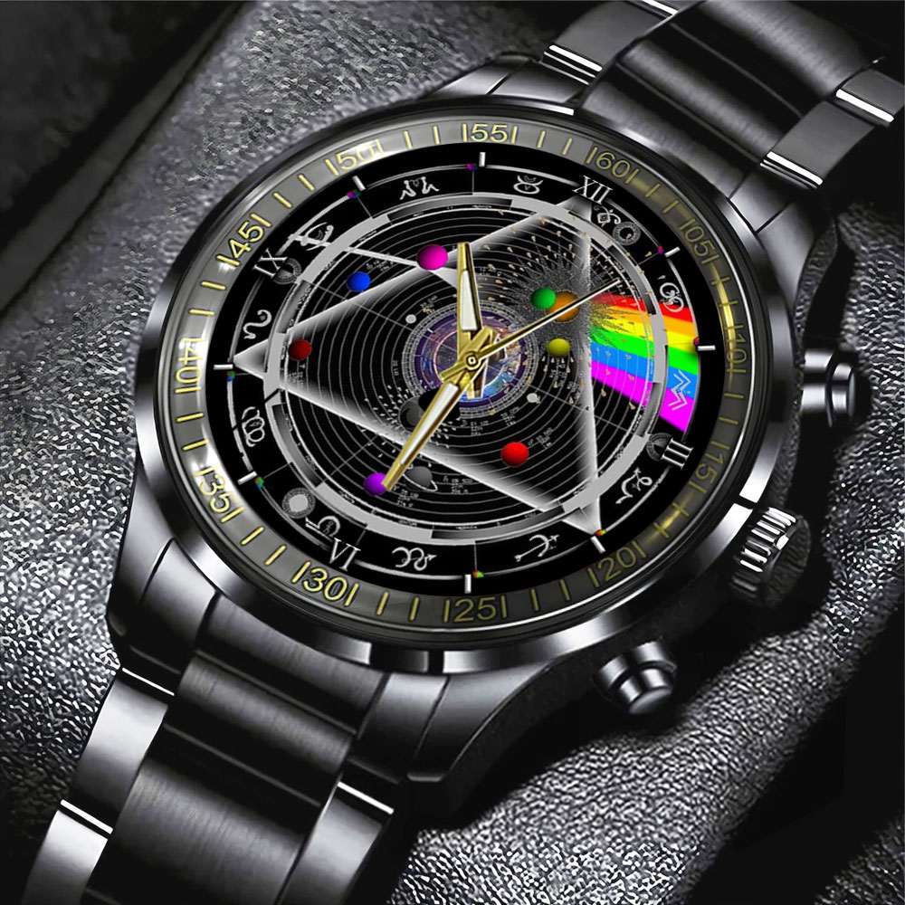 Pink Floyd Black Stainless Steel Watch GNE480 1