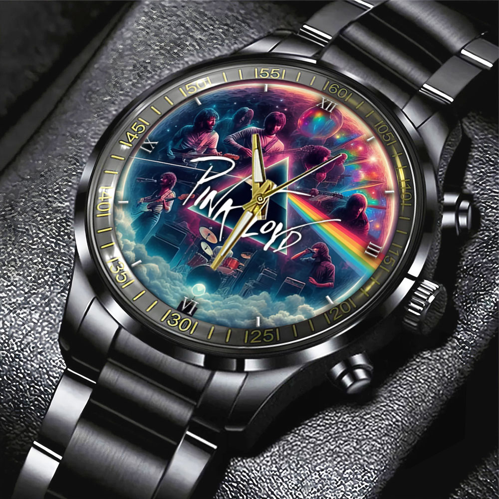 Pink Floyd Black Stainless Steel Watch GNE506 1