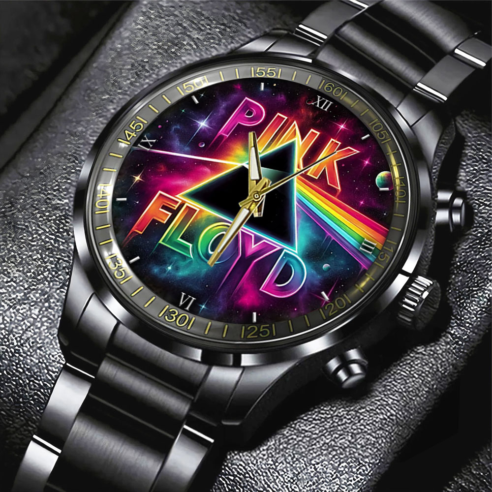 Pink Floyd Black Stainless Steel Watch GNE580 1
