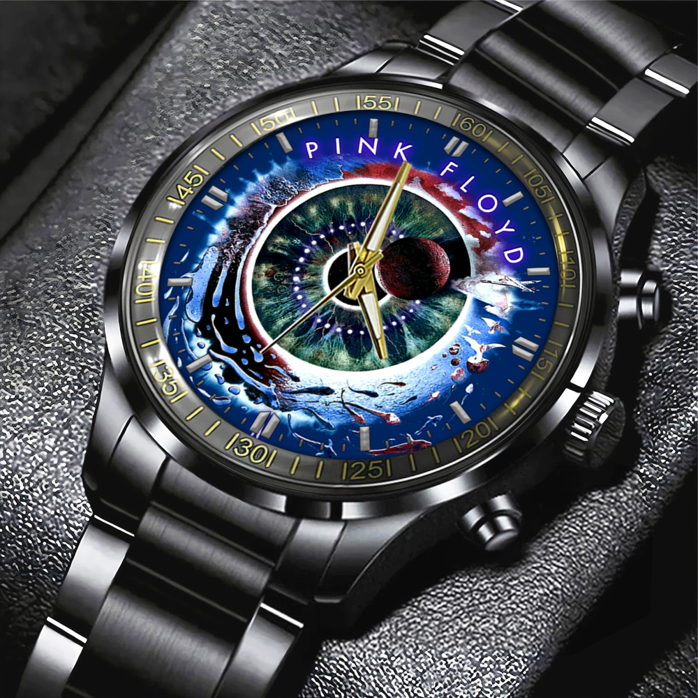 Pink Floyd Black Stainless Steel Watch GNE710 1