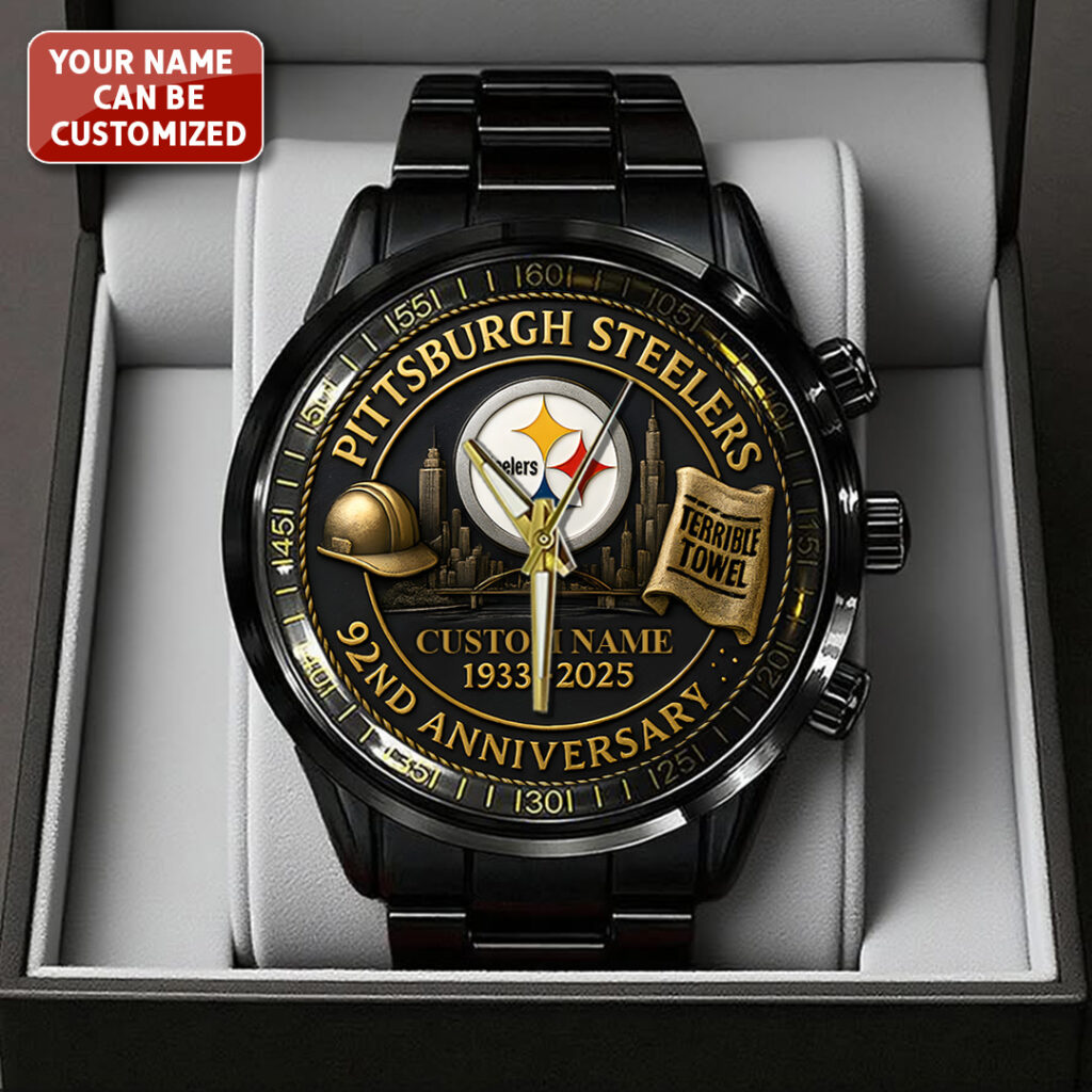 Pittsburgh Steelers 92nd Anniversary 2026 Black Stainless Steel Watch TANTN16135 mk1 1024x1024 1