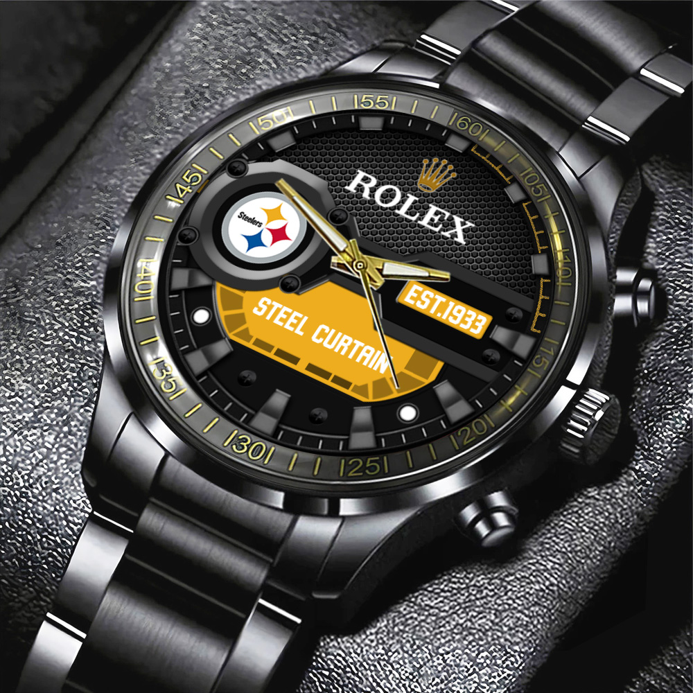 Pittsburgh Steelers Rolex Black Stainless Steel Watch MAITM13220H