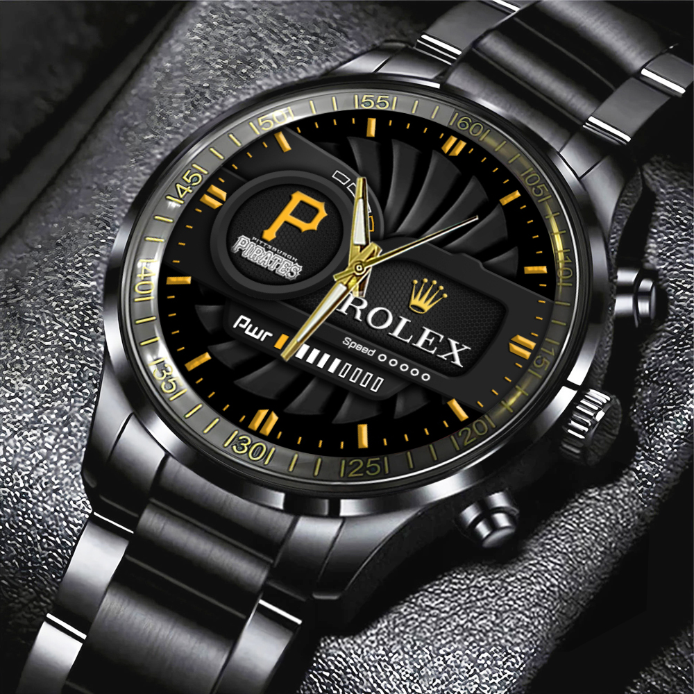 Pittsburgh Pirates Black Stainless Steel Watch MAITM13444
