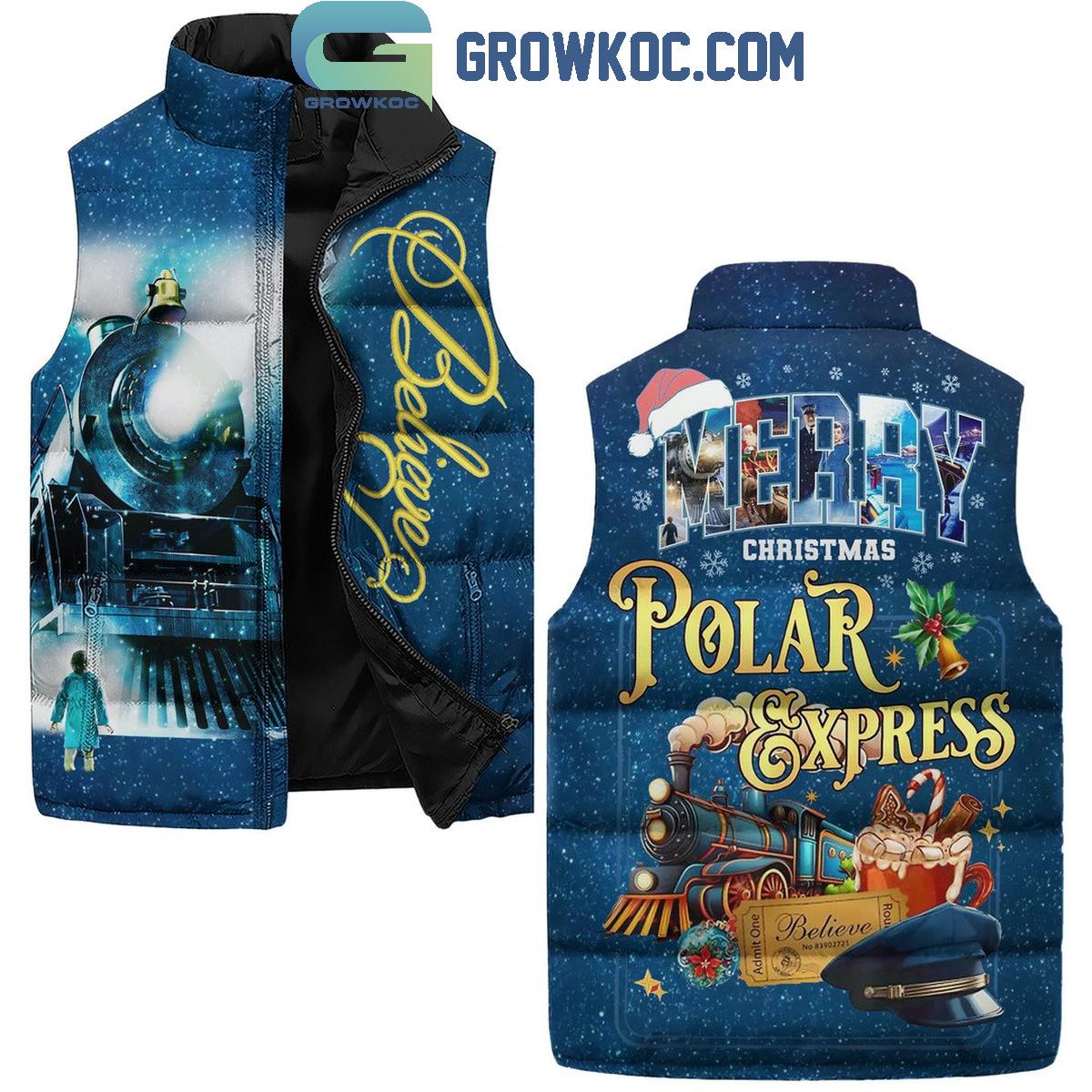 Polar Express 2024 Merry Christmas Sleeveless Puffer Jacket 1 nEmr9