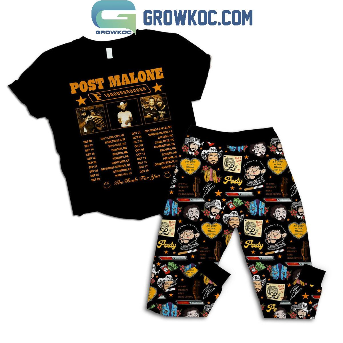 Post Malone F1 Trillion Wanna Copy Me Fleece Pajamas Set 1 RWTXc