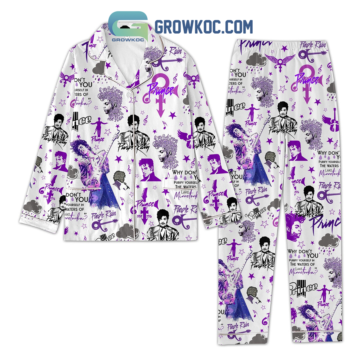 Prince Purple Rain Why Dont You Purify Yourself In The Waters Of Lake Pajamas Set2B1 lzKzB