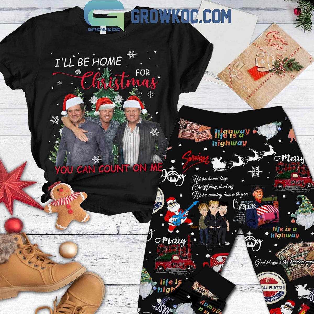 Rascal Flatts Ill Be Home Christmas Just Count On Me Fleece Pajamas Set 1 itGAG