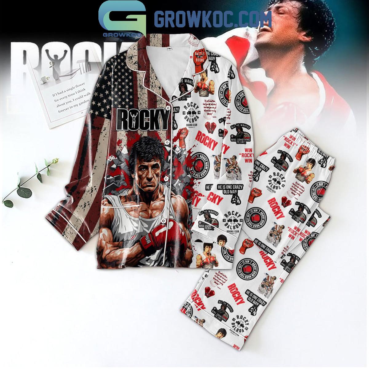 Rocky He Is One Crazy Old Man Polyester Pajamas Set 1 UtYR9