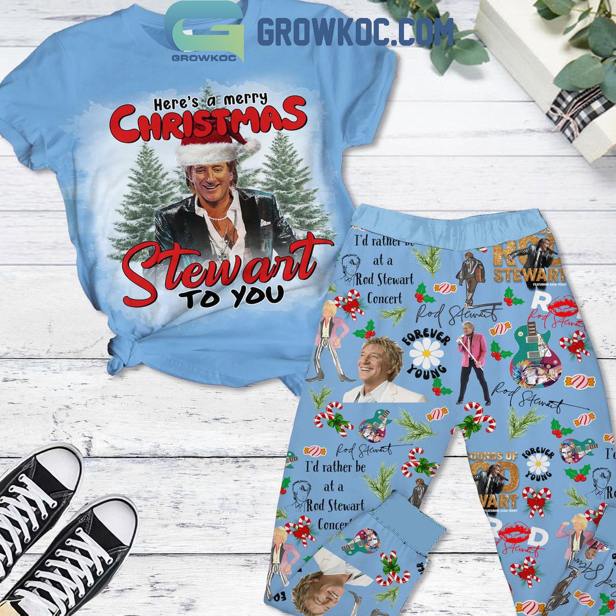 Rod Stewart Heres A Merry Christmas Stewart To You 2024 Fleece Pajamas Set 1 tXi52