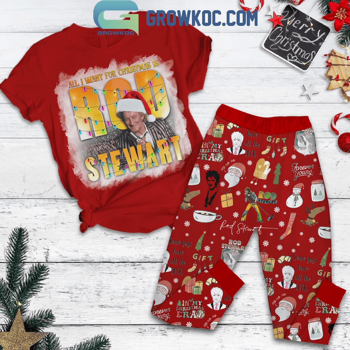 Rod Stewart Is All I Want For Christmas All The Luck Fleece Pajamas Set 1 tTNCz