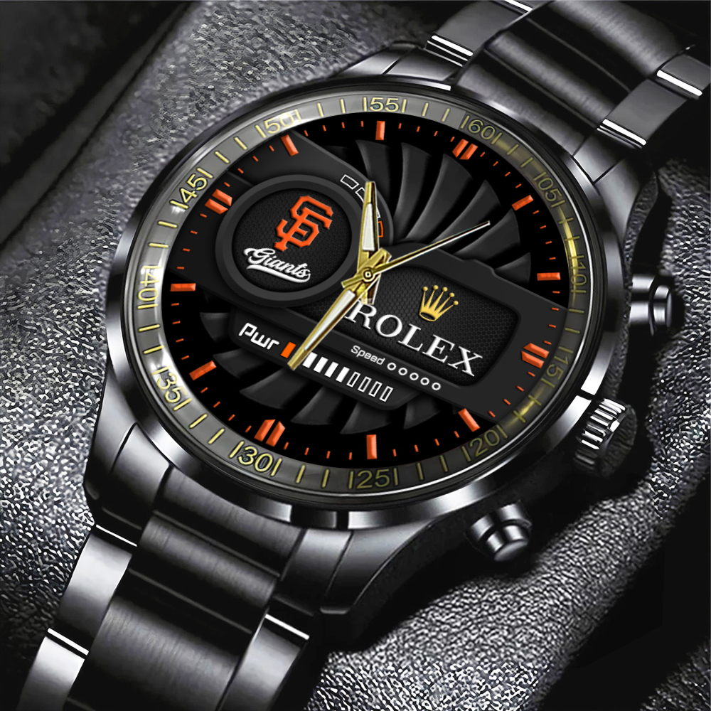 San Francisco Giants Black Stainless Steel Watch MAITM13446