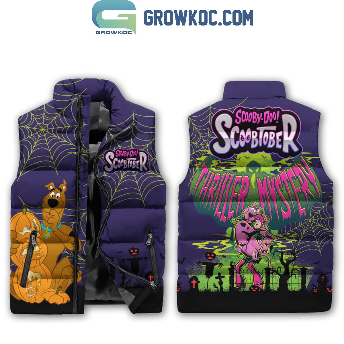 Scooby Doo Scoobtober Thriller Mystery Halloween Sleeveless Puffer Jacket 1 n8GtO