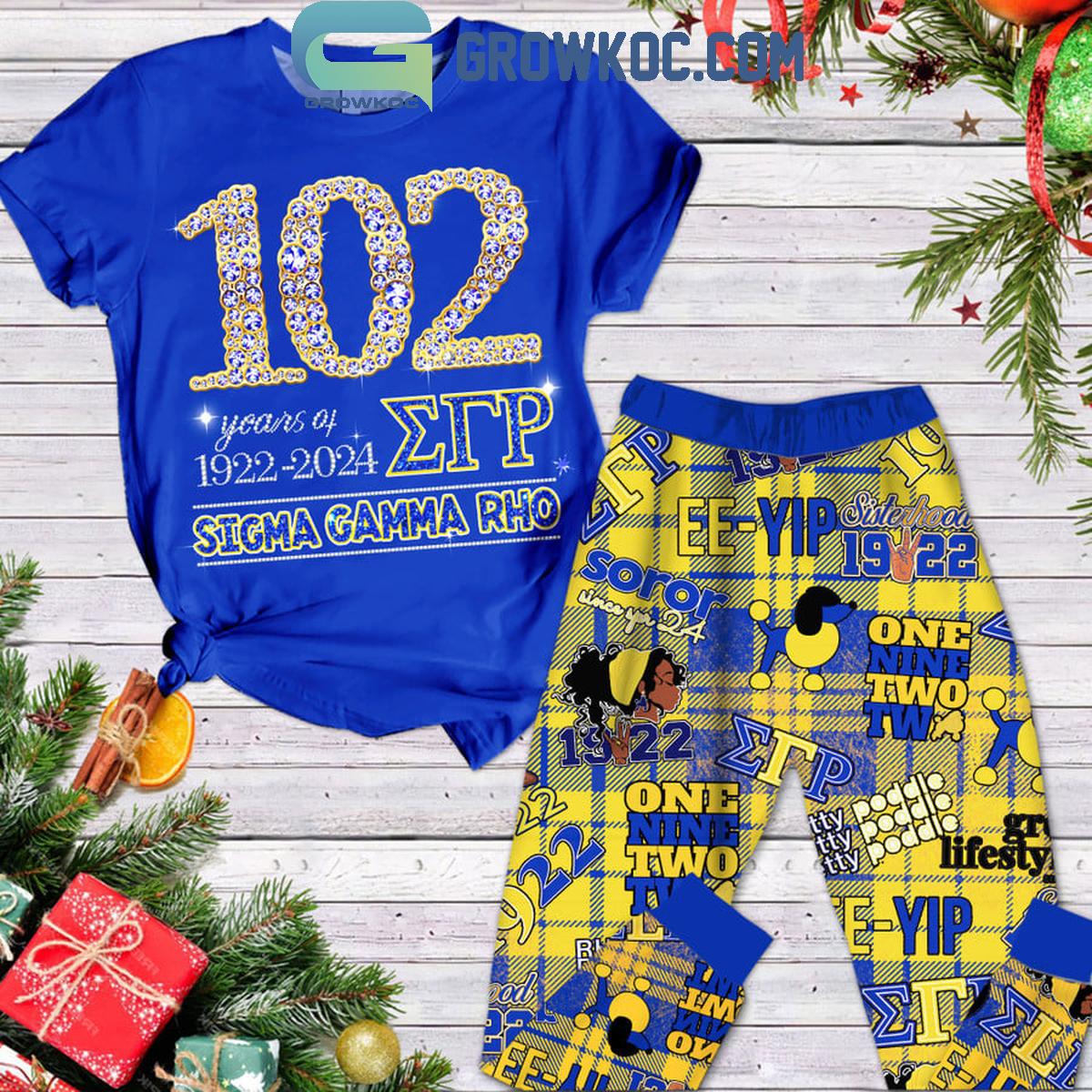 Sigma Gamma Rho 102 Years 1922 2024 Christmas Fleece Pajamas Set 1 5NwlW