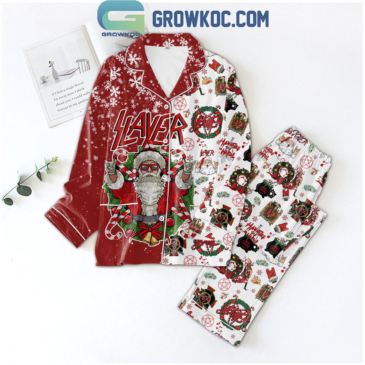 Slayer Haunting The Chapel Christmas Happy Holiday Polyester Pajamas Set 1 Ja9Y0