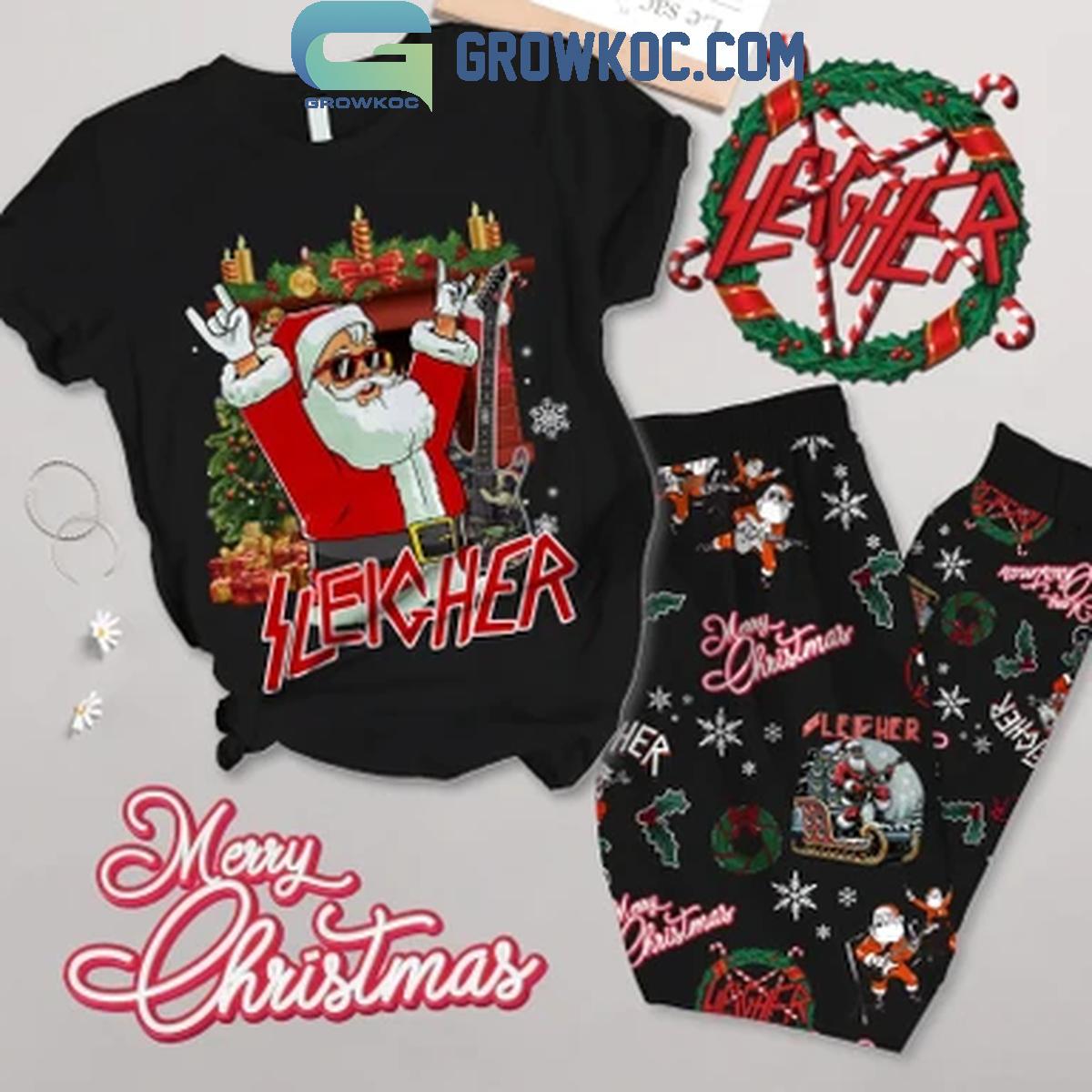 Sleigher Merry Christmas 2024 Holidays Fleece Pajamas Set 1 umYlL