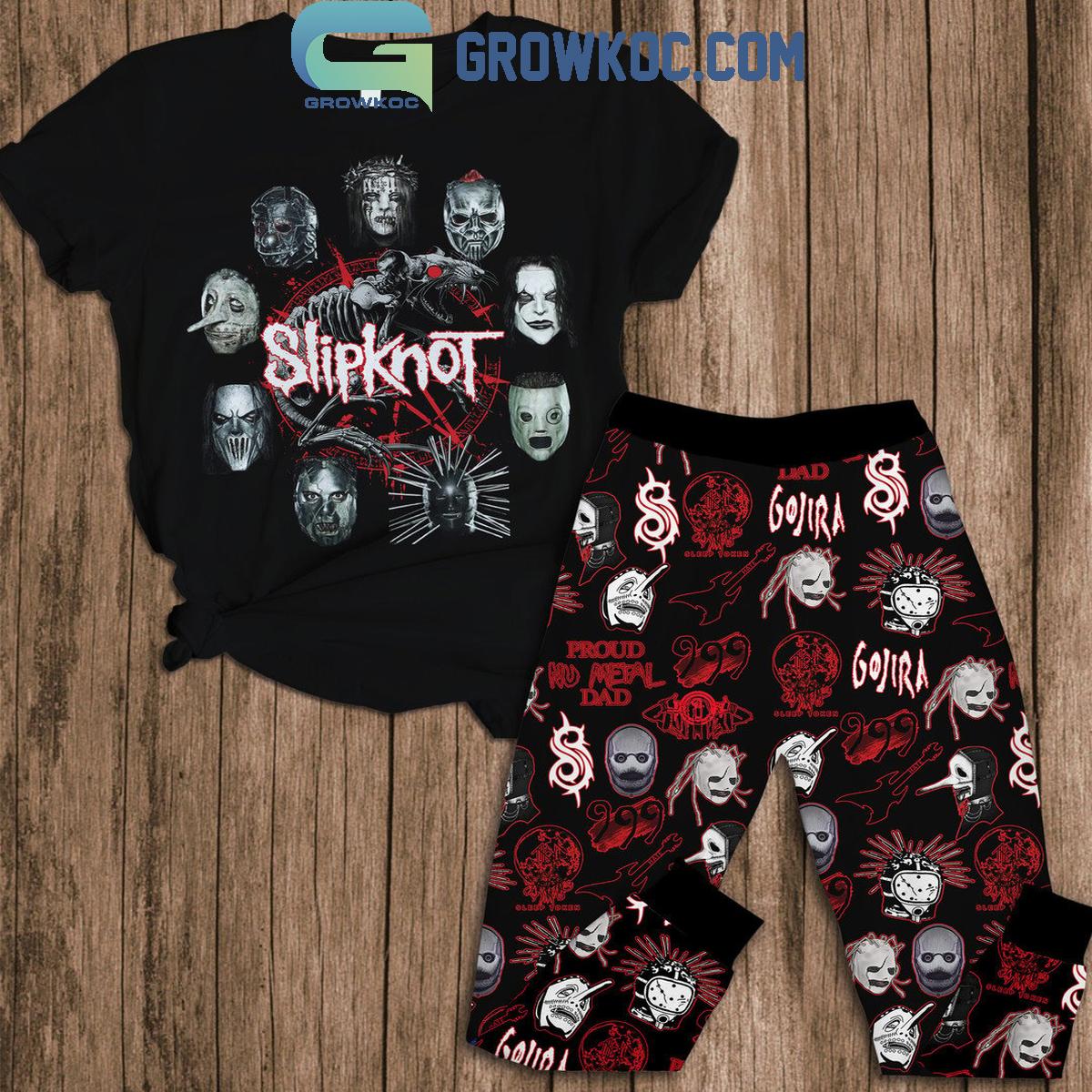 Slipknot Gojira Proud Nu Metal Dad 2024 Christmas Fleece Pajamas Set 1 n94lj
