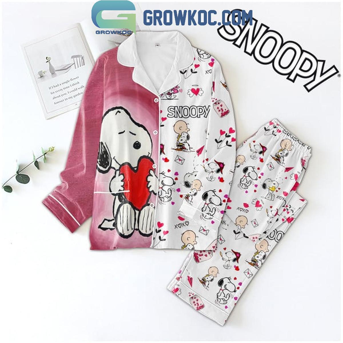 Snoopy Be My Valentine Date 2025 Polyester Pajamas Set 1 7d1bz