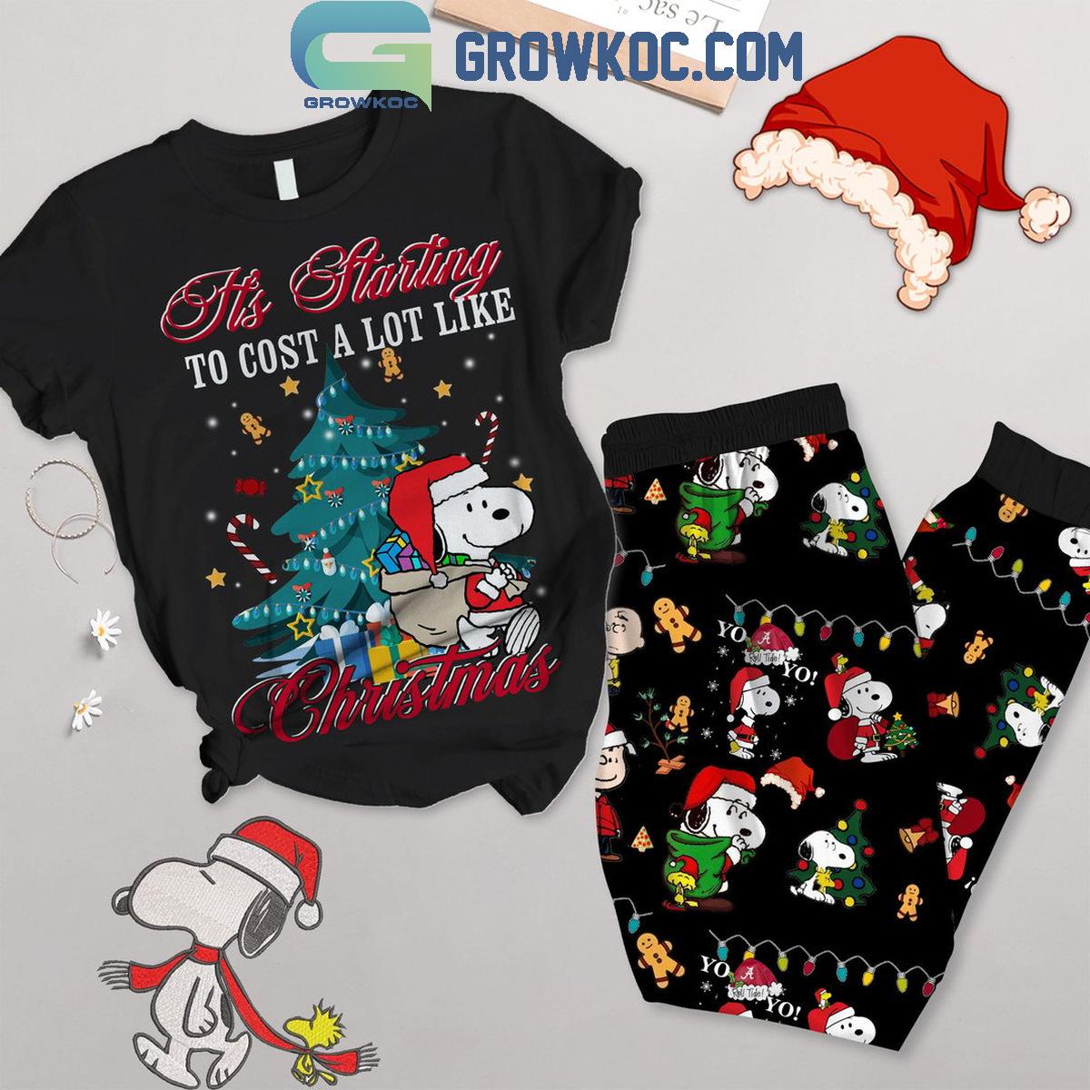 Snoopy ItE28099s Starting To Cost A Lot Like Christmas Fleece Pajamas Set 1 YpIVP